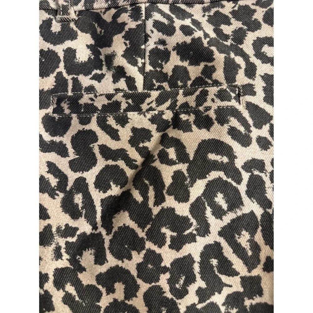Free People Leopard‎ Print Slim Trousers Tan Brown Animal OB2106024 Womens 4